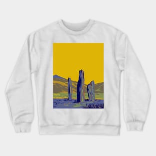 Standing Stones on Machrie Moor in the Isle of Arran in Scotland WPA Art Deco Poster Crewneck Sweatshirt